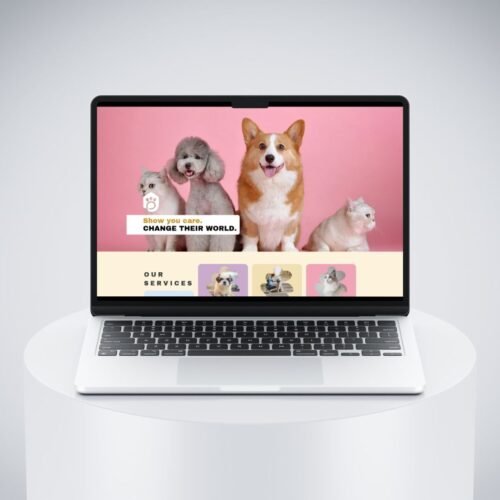 canva pet shop landing