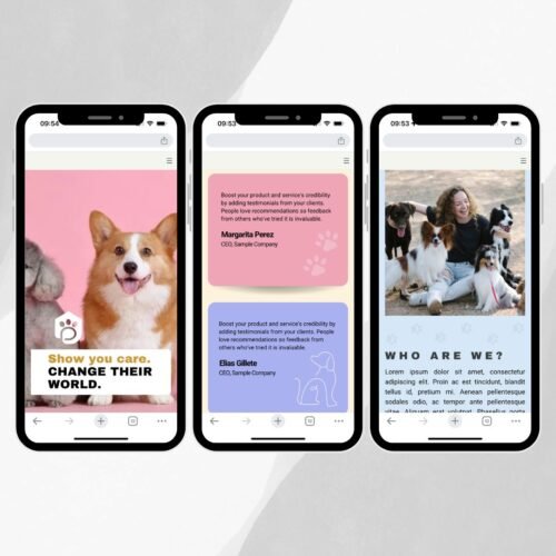 canva pet shop landing