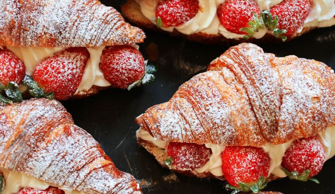 Croissants with Strawberry Cream